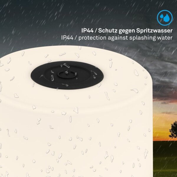Briloner - Lampă de masă pentru exterior LED, tactilă, reîncărcabilă, cu reglare a intensității LED/2W/5V 2700K IP44 neagră