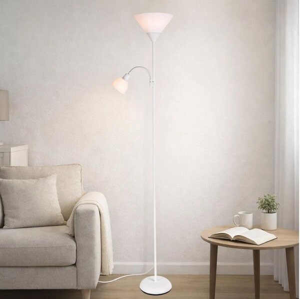 Brilagi - Lampadar ARIANA 1xE27/100W/230V + 1xE14/25W alb
