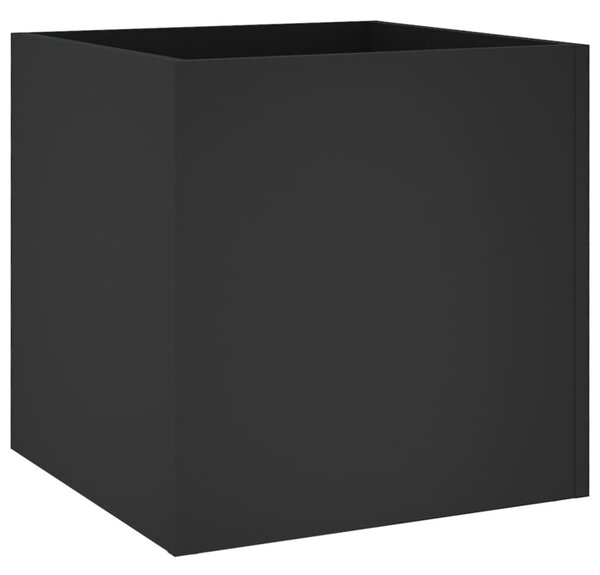Jardinieră cutie, negru, 40x40x40 cm, lemn prelucrat