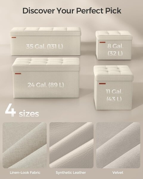 Cufar depozitare Crem Songmics 38 x 110 x 38 cm