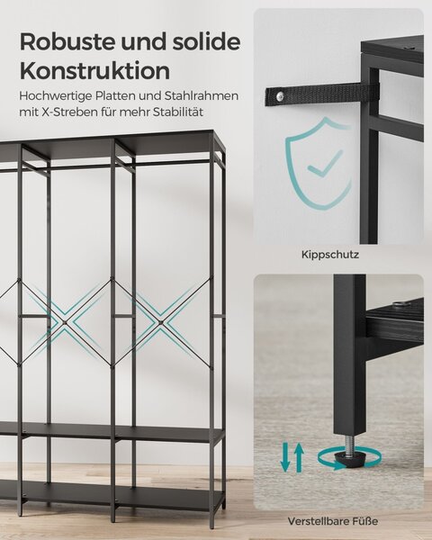 Cuier Songmics Negru 141x40x180 cm