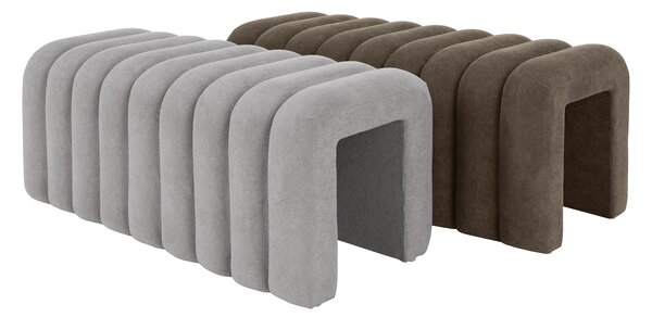 KONDELA Bancă de design, ţesătură gri, SUNDO