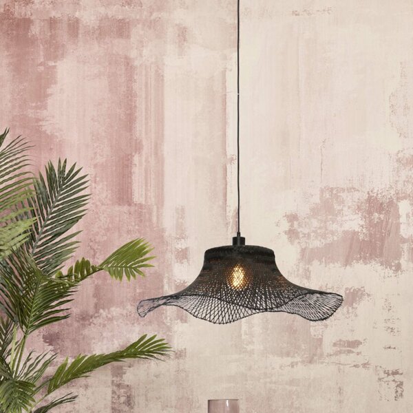 Good & Mojo GOOD MOJO Ibiza lampă suspendată Ø 65 cm negru, reglabil, Negru, Camera de zi / sufragerie, Bamboo