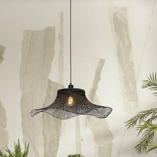 Good & Mojo GOOD MOJO Ibiza lampă suspendată Ø 65 cm negru, reglabil, Negru, Camera de zi / sufragerie, Bamboo