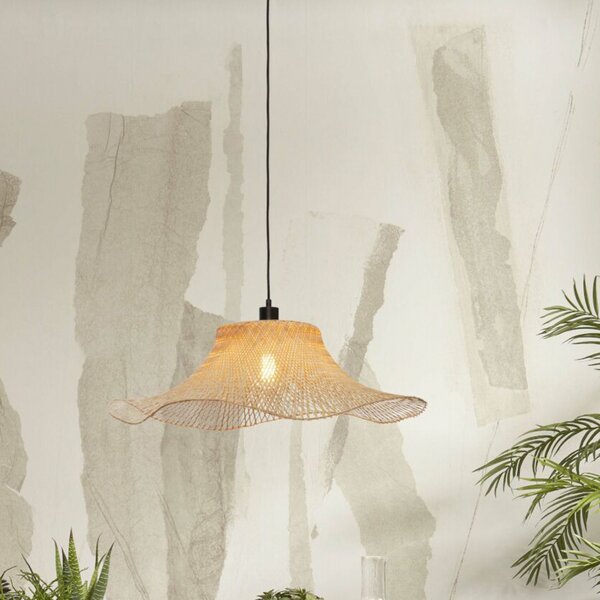 Good & Mojo GOOD MOJO Ibiza lampă suspendată Ø 65 cm natural, reglabil, Lemn, Camera de zi / sufragerie, Bamboo