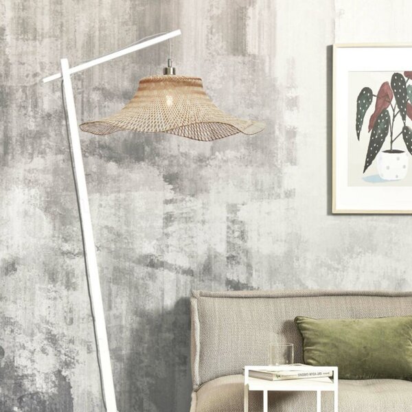 Good & Mojo GOOD MOJO Ibiza lampadar, Ø 65 cm alb/natur, Alb, Camera de zi / sufragerie, Bamboo