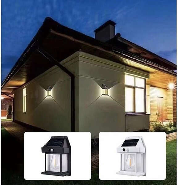 Set 10 x Lampa solara de perete, senzor de miscare, LED 3W