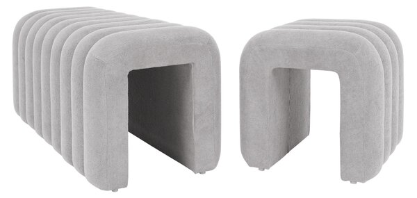 KONDELA Bancă de design, ţesătură gri, SUNDO