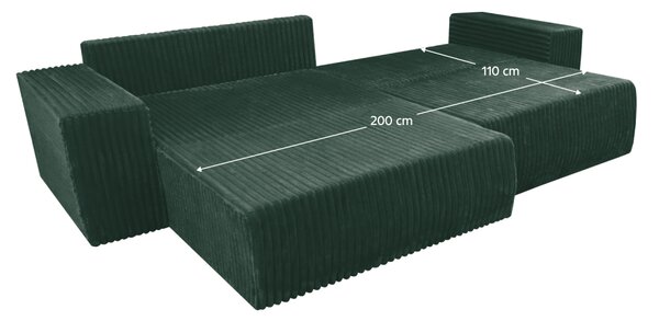 KONDELA Set de canapea universal, verde, PREMA ROH UNI