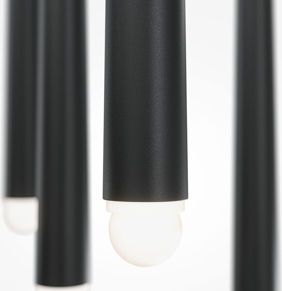 Maytoni Cascade lampă suspendată LED, negru, 5 becuri, Negru, Bucătărie, Aluminiu, Modern