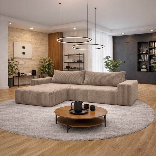 KONDELA Set de canapele universal, gri-maro Taupe, PREMA ROH UNI