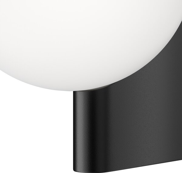 Maytoni Lampă de perete avangardistă, abajur din sticlă, negru, reglabil, Negru, Hol, Metal, Modern, Perete rotund