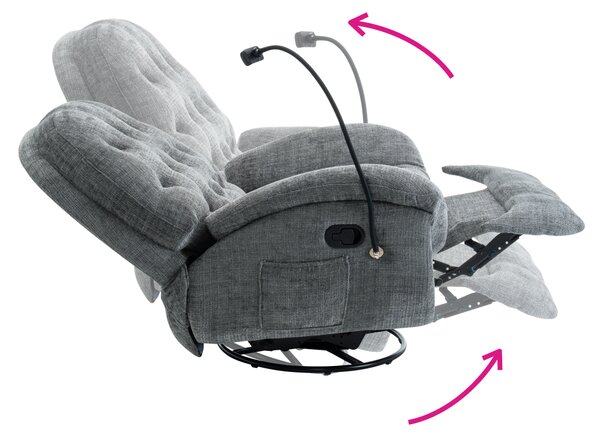 KONDELA Scaun pivotant de lux, cu balansare, gri, DELMOR NEW