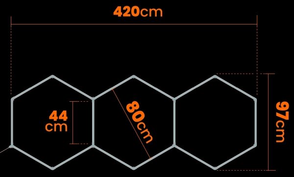 Plafonieră LED HEXAGON LED/128W/85-265V 6000K 248x97 cm CRI 90 IP54 albă