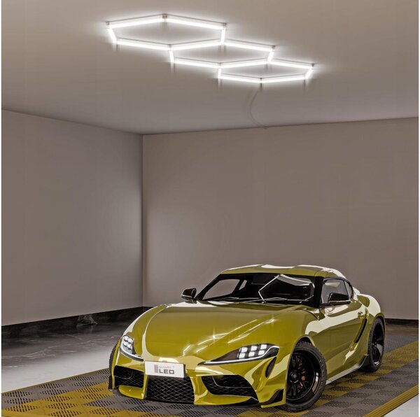 Plafonieră LED HEXAGON LED/128W/85-265V 6000K 248x97 cm CRI 90 IP54 albă