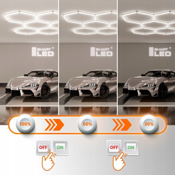 LED Stm plafonieră HEXAGON LED/456W/85-265V 5000K CRI 90 IP54 albă