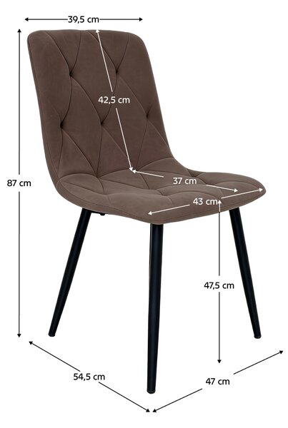 KONDELA Scaun de sufragerie, bej-gri taupe/negru, DANIRA NEW