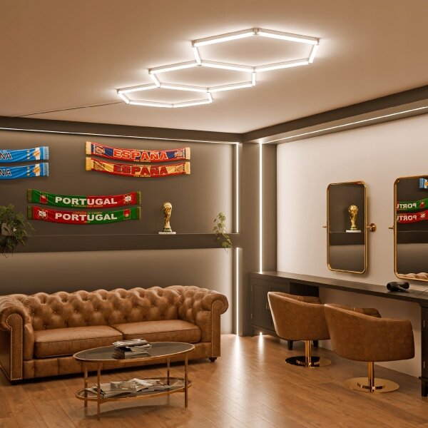 Plafonieră LED HEXAGON LED/128W/85-265V 4000K 248x97 cm CRI 90 IP54 albă