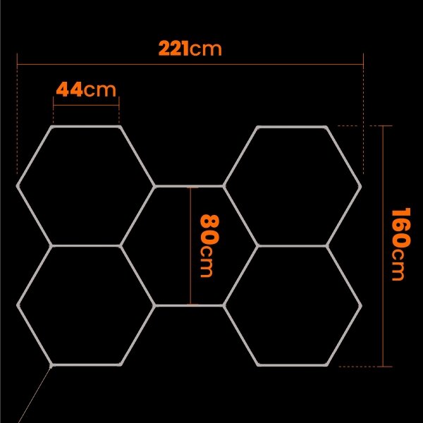 LED Stm plafonieră HEXAGON LED/192W/85-265V 5000K CRI 90 IP54 albă