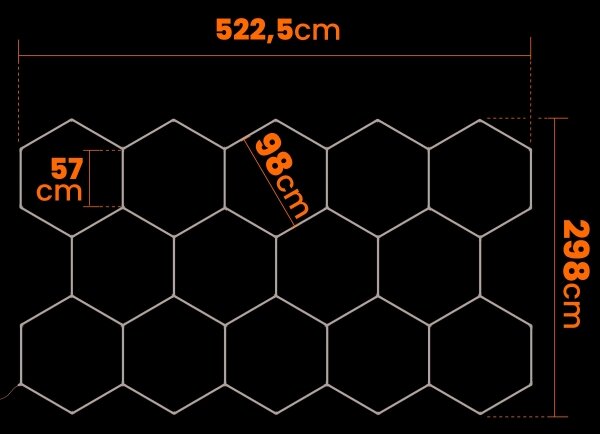 LED Stm plafonieră HEXAGON LED/570W/85-265V 5000K CRI 90 IP54 albă