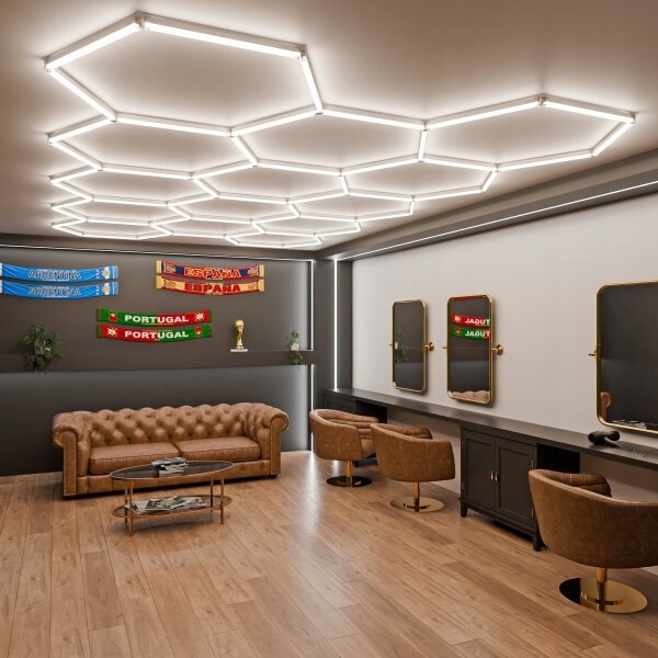 LED Stm plafonieră HEXAGON LED/570W/85-265V 5000K CRI 90 IP54 albă