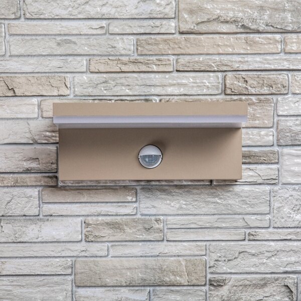 Rabalux 77220 - Lampă de perete LED pentru exterior cu senzor ZARAGOZA 9W/230V IP54 bej