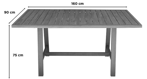 Set 7 masa si scaune gradina V2, Malibu, Bej, 90x160x75 cm