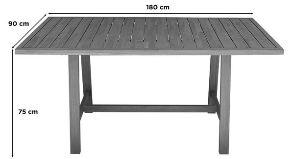 Set 7 masa si scaune gradina, Malibu, Bej, 90x180x75 cm