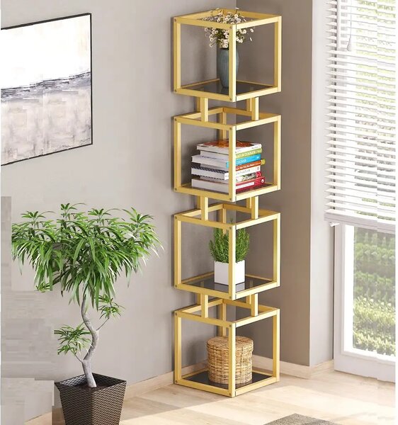Biblioteca Art din metal culoare auriu 150 cm