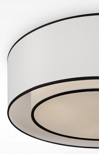 Maytoni plafonieră Bergamo, alb/negru, in, Ø 52 cm, reglabil, Alb, Hol, Țesătură / Textil, Modern, Plafon cu flacără multiplă