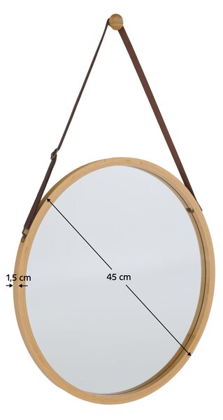 KONDELA Oglindă, bambus natural, LEMI 1