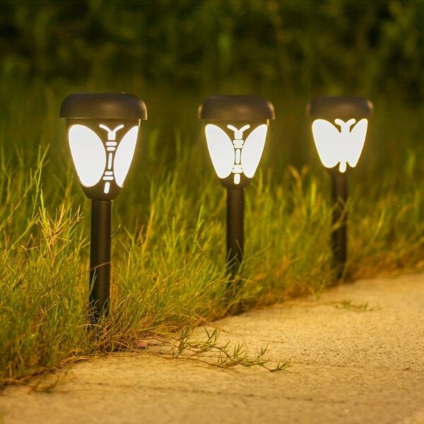 Set 2 lampi solare LED Butterfly, pentru exterior