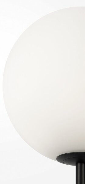 Maytoni Lampă de podea Ring cu abajur din sticlă, negru, Negru, Camera de zi / sufragerie, Metal, Modern