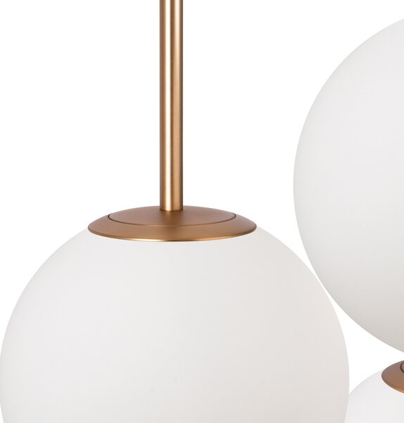 Maytoni Lampă suspendată Basic form, alb/auriu, cu 3 lumini., reglabil, Auriu / Alamă, Bucătărie, Metal, Modern