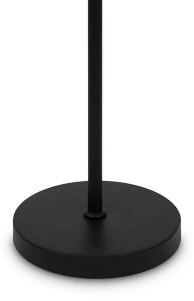 Maytoni Lampă de podea Ring cu abajur din sticlă, negru, Negru, Camera de zi / sufragerie, Metal, Modern