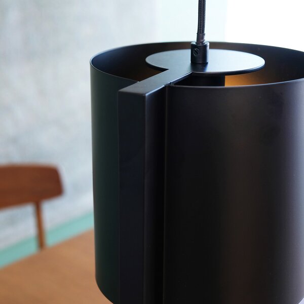 Dyberg Larsen Wum Lampă suspendată Ø 23 cm negru mat, reglabil, Negru, Camera de zi / sufragerie, Metal, Design