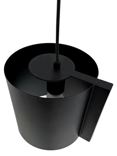 Dyberg Larsen Wum Lampă suspendată Ø 18,5 cm negru mat, reglabil, Negru, Camera de zi / sufragerie, Metal, Design