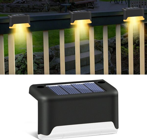 Set 8 lampi solare pentru trepte sau terase, senzor de lumina