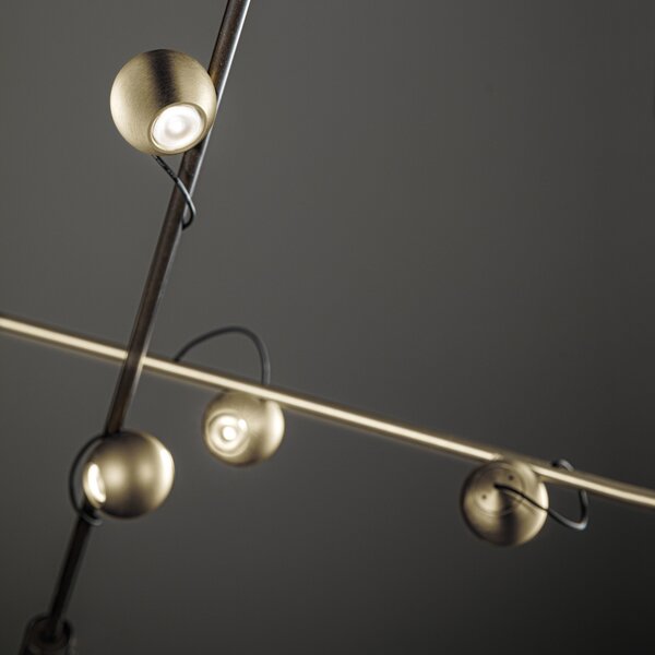 Sil-Lux Magnetic plafonieră LED, bronz/auriu, reglabil, Maro / Rugină, Camera de zi / sufragerie, Metal, Design, Plafon cu flacără multiplă