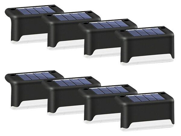 Set 8 lampi solare pentru trepte sau terase, senzor de lumina