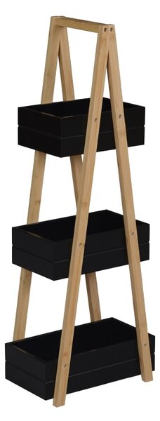 Raft de podea, Tercy, Negru, 30x18x80 cm