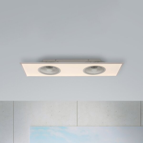 JUST LIGHT. GmbH Ventilator de tavan cu LED Flat-Air, CCT, alb, 120x40cm, reglabil, Alb, Camera de zi / sufragerie, Metal, Modern