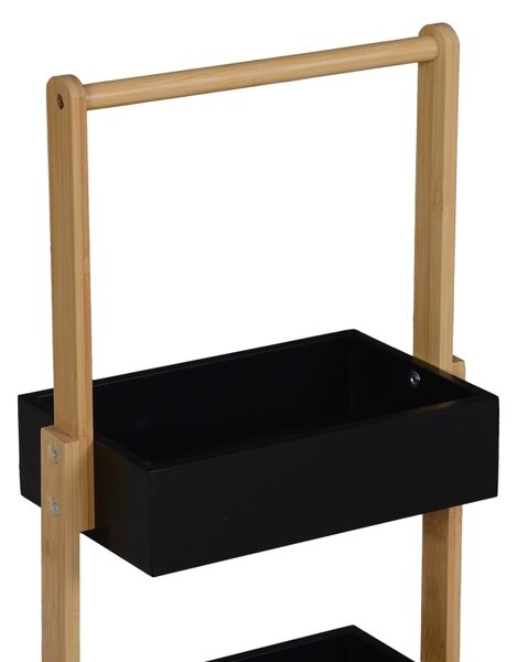 Raft de podea, Arvy, Negru, 32x20x75.5 cm