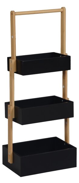 Raft de podea, Arvy, Negru, 32x20x75.5 cm