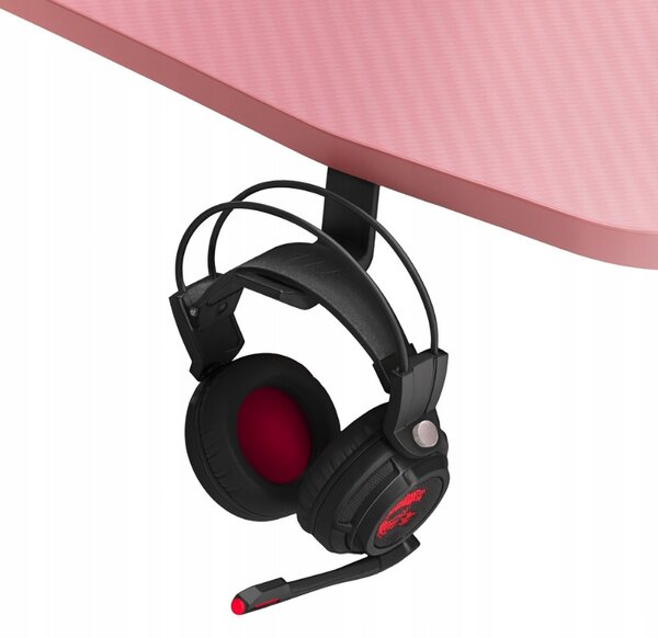 Birou gaming roz, masă PC cu iluminare RGB LED Šírka: 120 cm