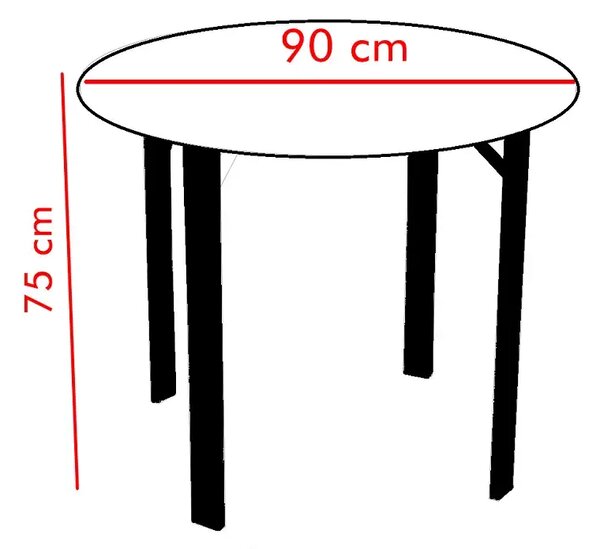 Set masa Onita bucatarie rotund cu 4 scaune 90 cm