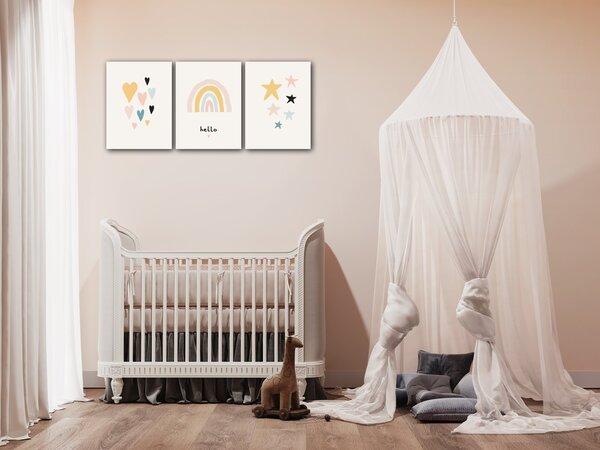 Impresi Obraz Cute rainbow baby decor - 90 x 40 cm (3-piese)