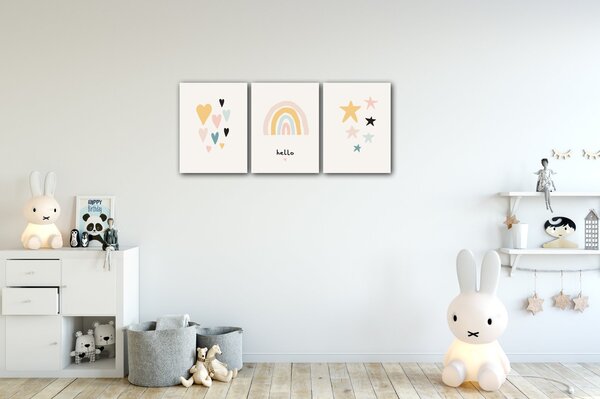 Impresi Obraz Cute rainbow baby decor - 90 x 40 cm (3-piese)