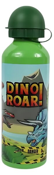Sticla metalica pentru copii DINO ROAR 500 ml verde