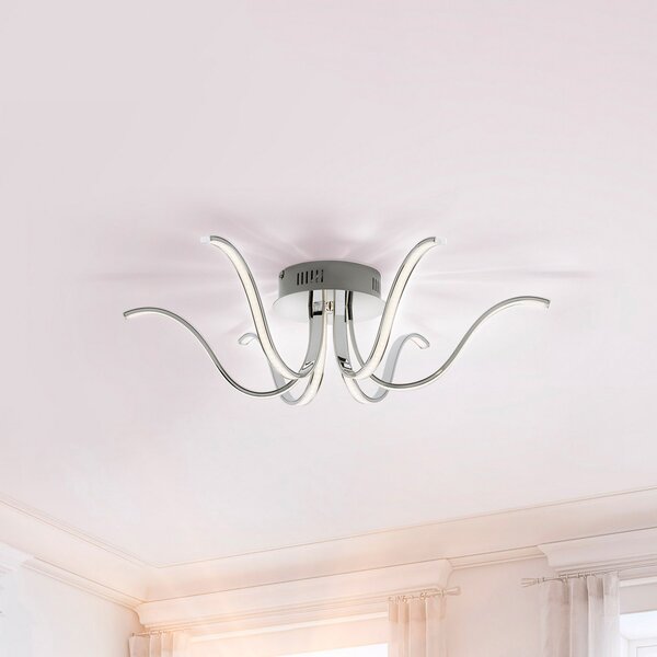 JUST LIGHT. GmbH Plafonieră cu LED Valerie 6-lumini Ø67cm oțel, Metalic, Camera de zi / sufragerie, Aluminiu, Modern